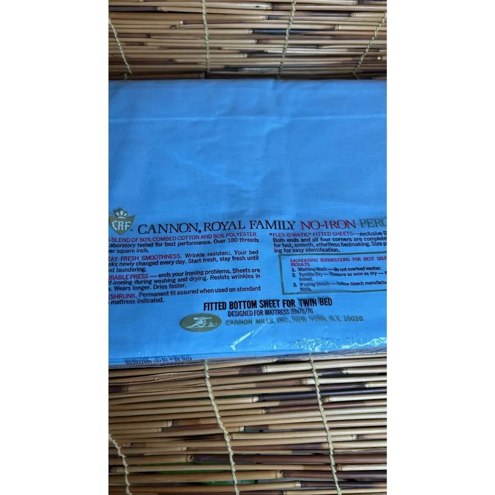 Cannon Royal Family Vintage Twin Fitted Sheet NIP Light Blue